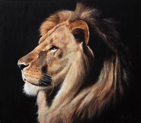 lion oil painting.